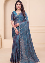 Fendy Chiffon Zari Work Designer Saree
