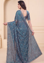 Fendy Chiffon Zari Work Designer Saree