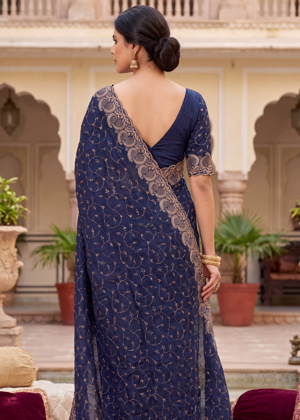 Royal NC Vichitra Heavy Zari C-Pallu Saree