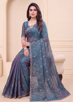 Fendy Chiffon Zari Work Designer Saree