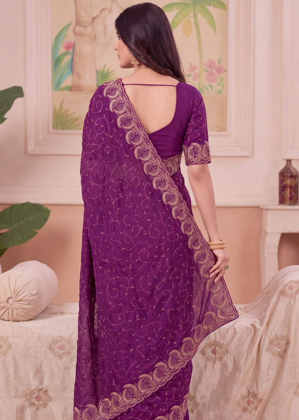 Royal NC Vichitra Heavy Zari C-Pallu Saree