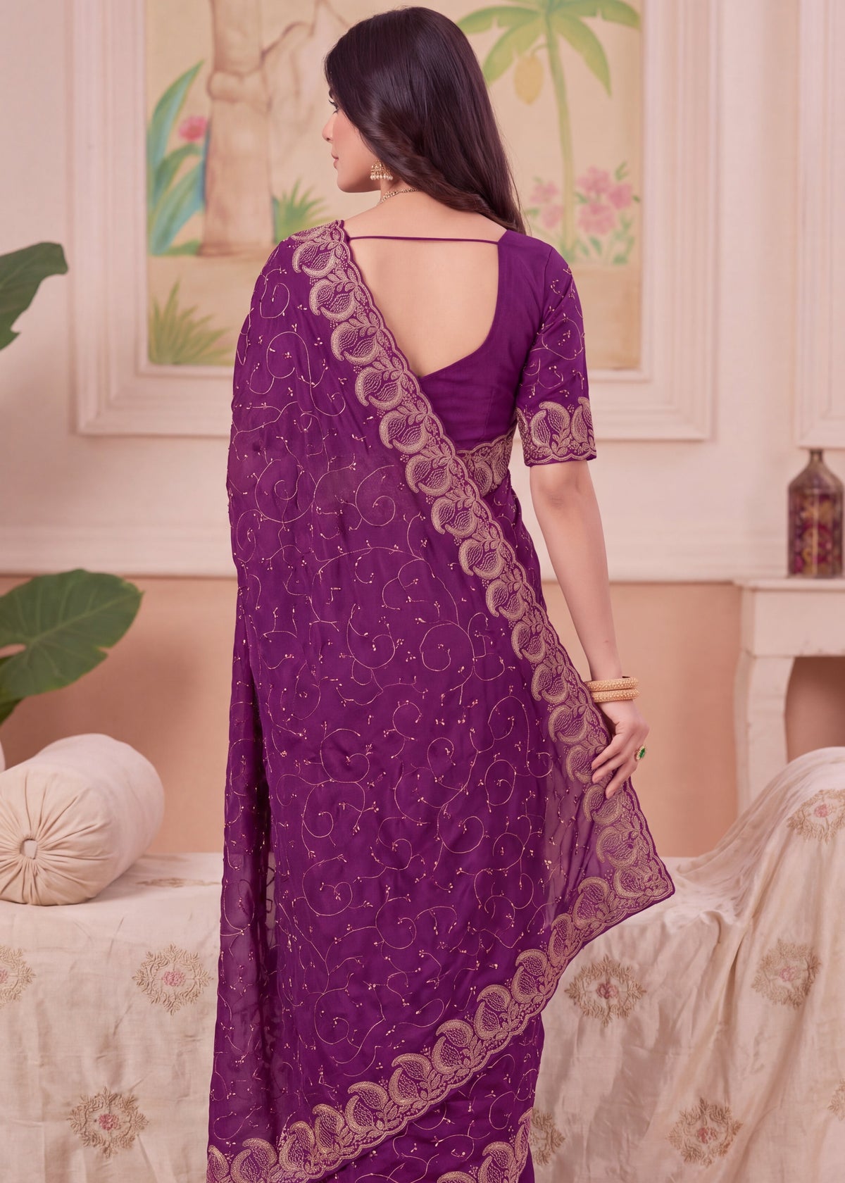 Royal NC Vichitra Heavy Zari C-Pallu Saree