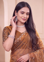 Fendy Chiffon Zari Work Designer Saree