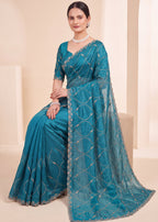 Fendy Chiffon Zari Work Designer Saree