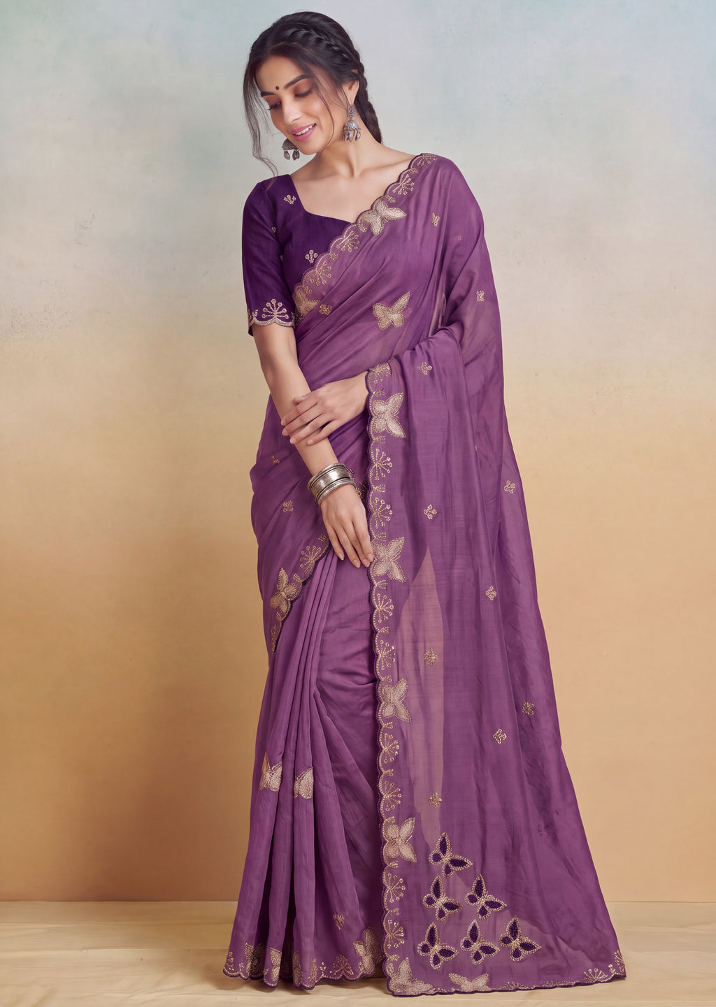 Luxurious NC Vichitra Zari Work Saree