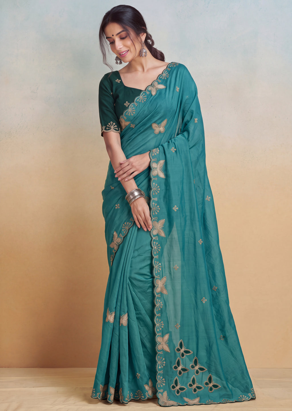 Luxurious NC Vichitra Zari Work Saree
