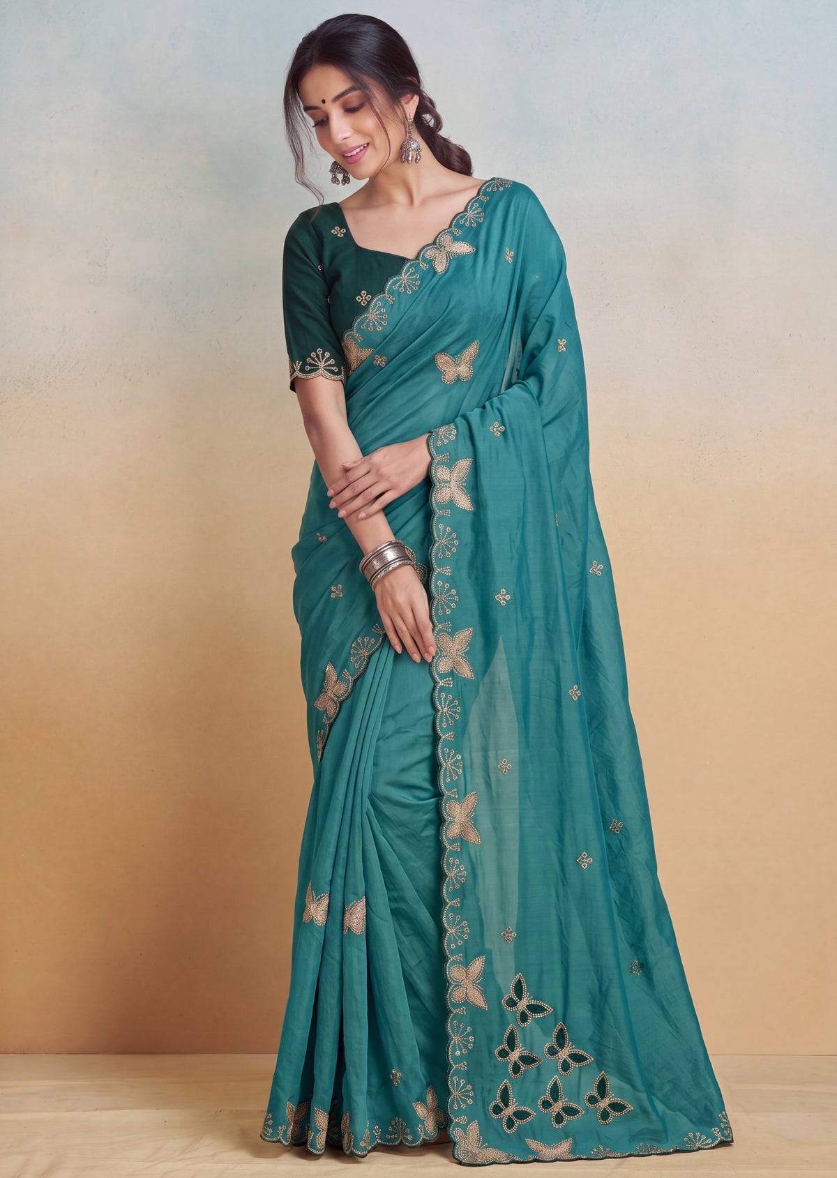 Luxurious NC Vichitra Zari Work Saree