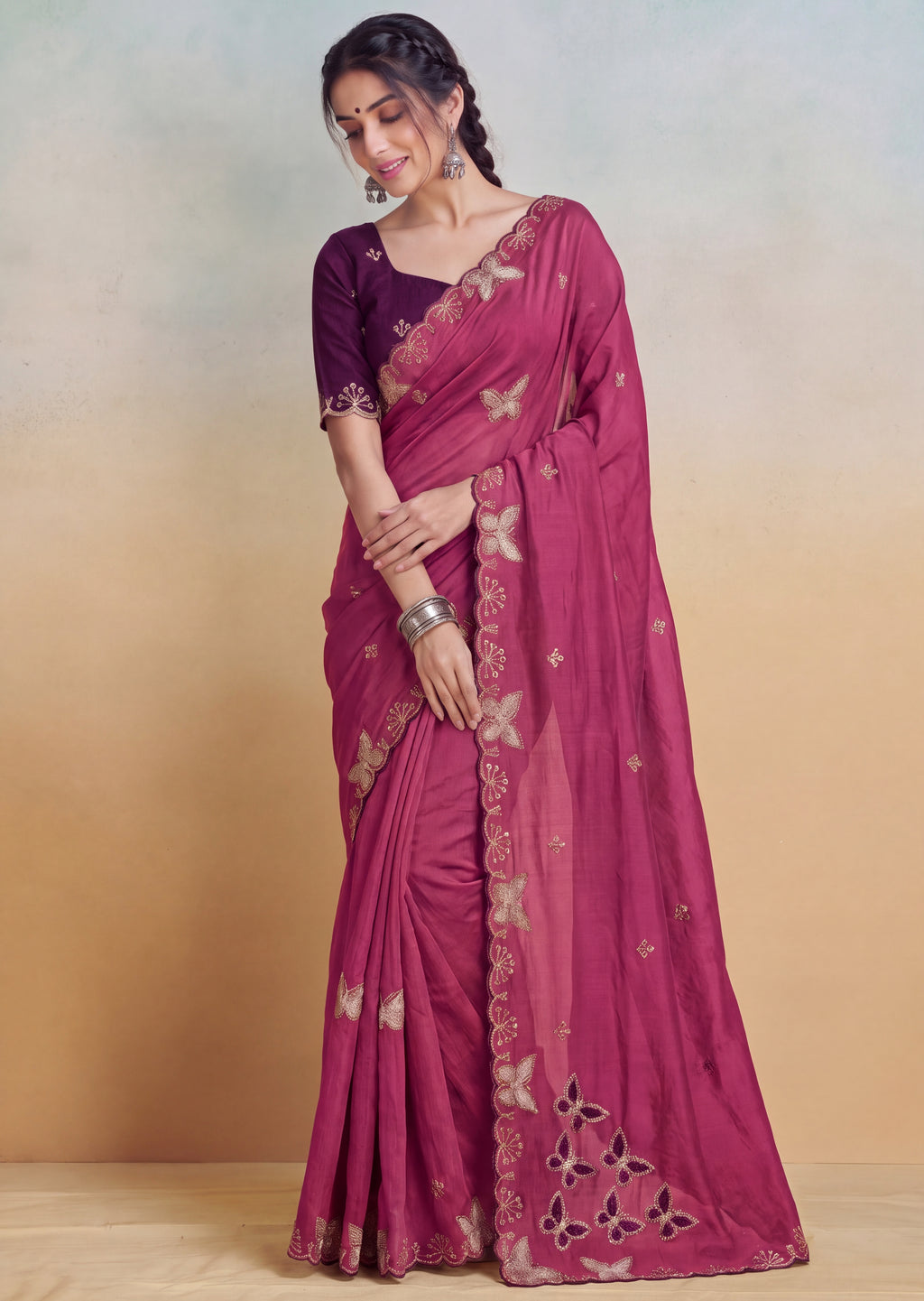 Luxurious NC Vichitra Zari Work Saree