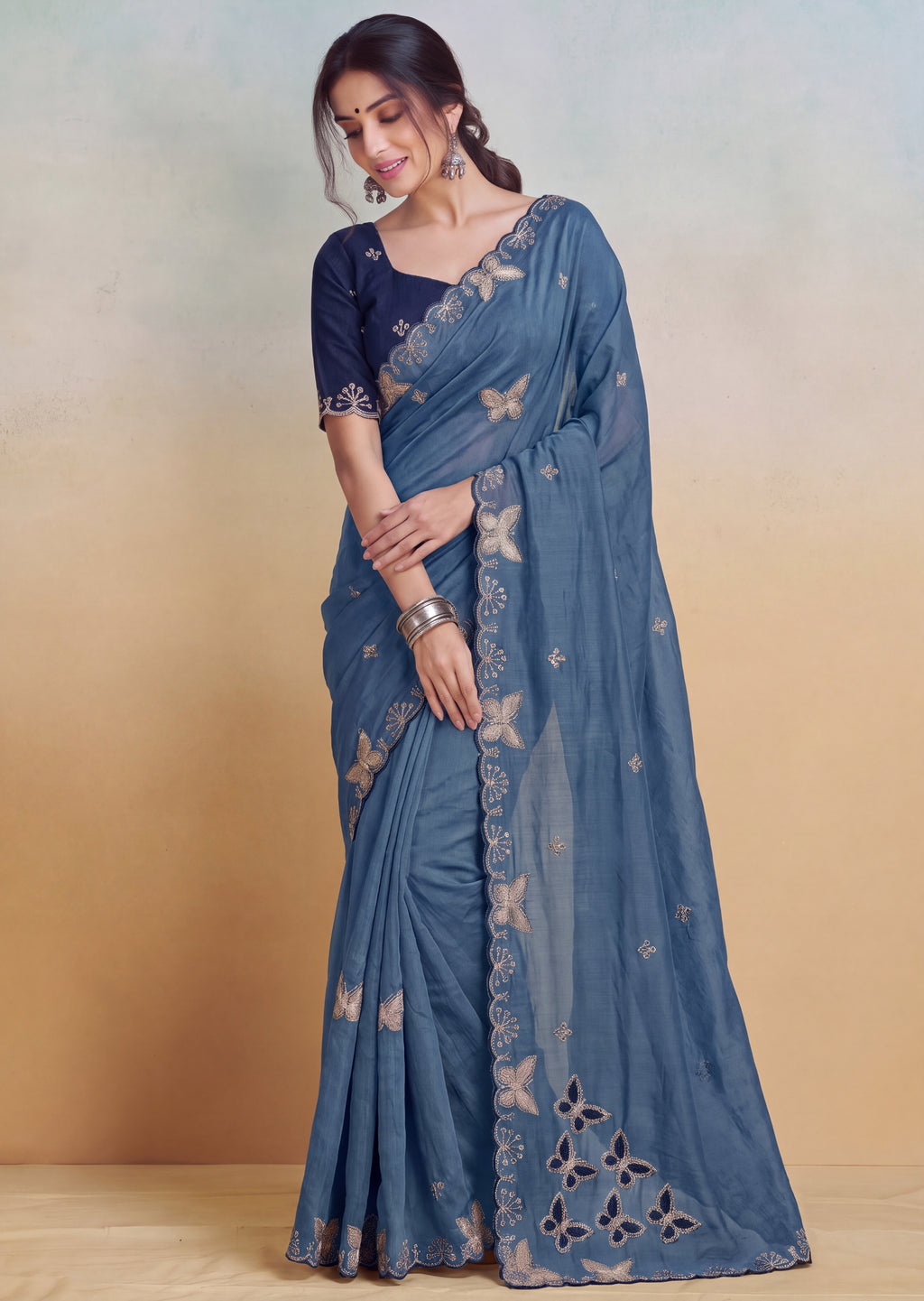 Luxurious NC Vichitra Zari Work Saree