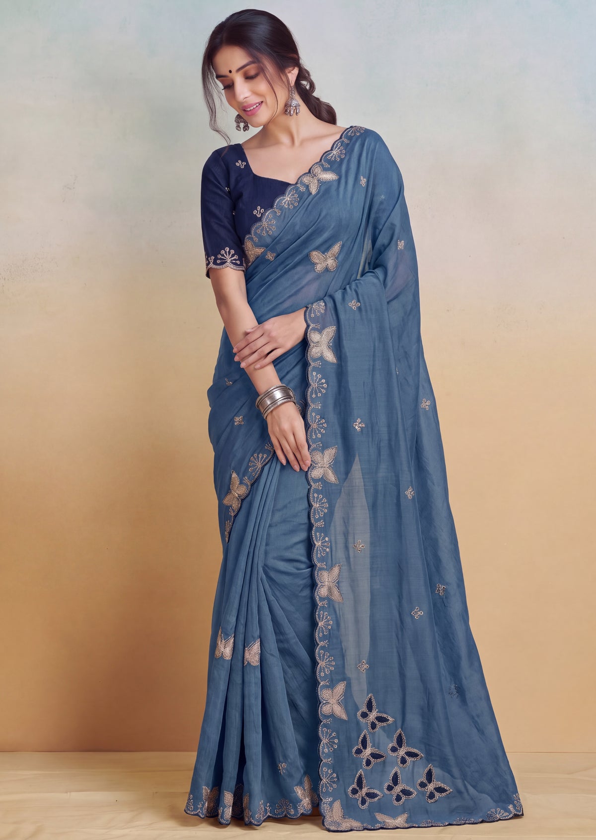 Luxurious NC Vichitra Zari Work Saree