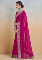 Floral Embroidered Cutwork Elegant Georgette Saree
