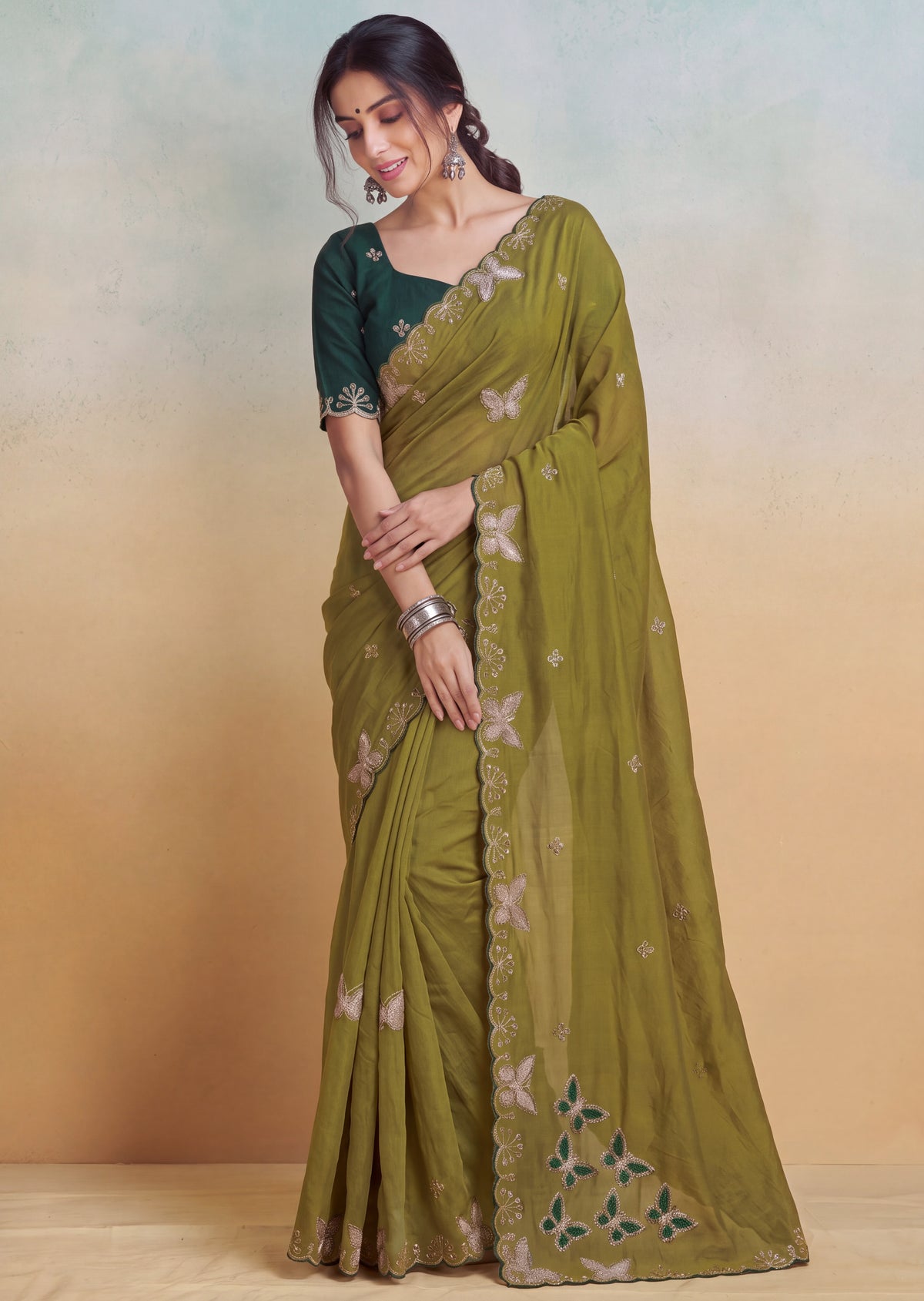Luxurious NC Vichitra Zari Work Saree
