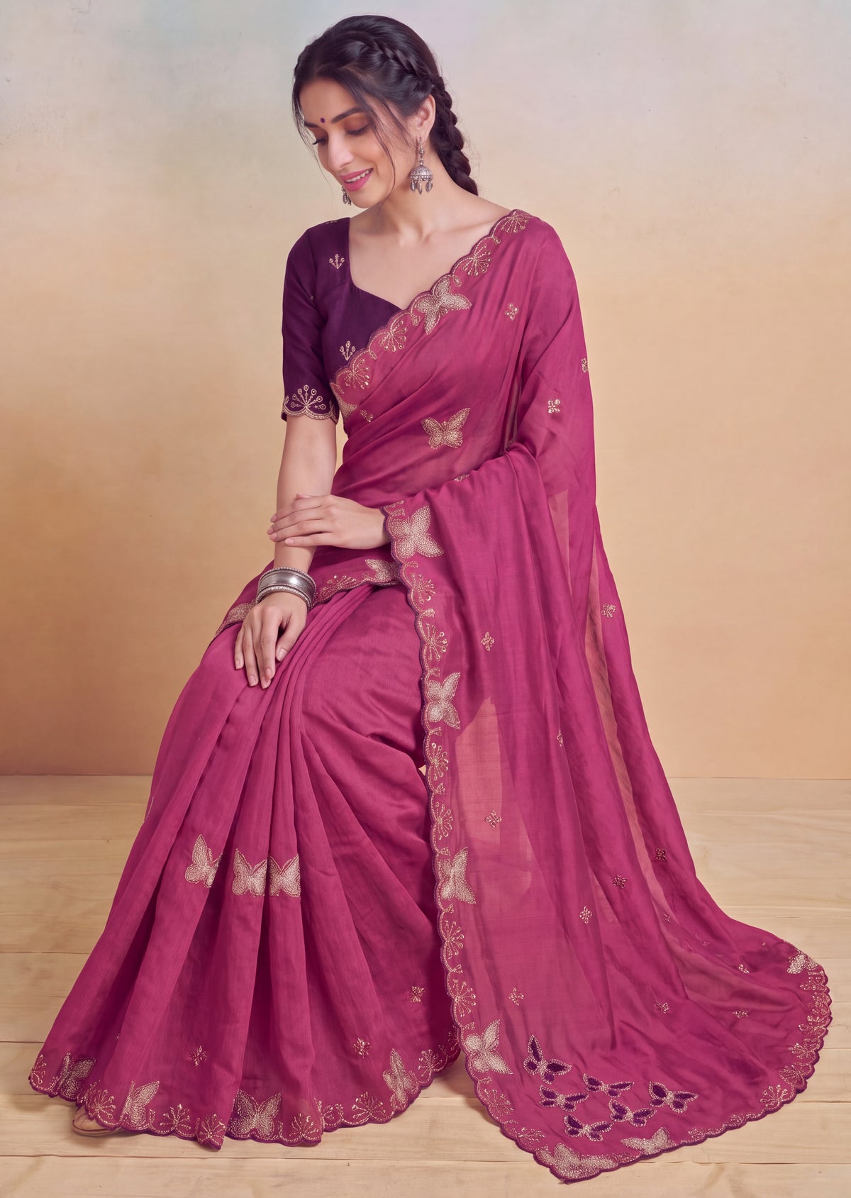 Luxurious NC Vichitra Zari Work Saree
