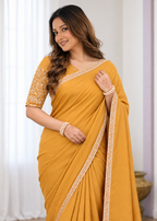 Premium Two-Tone NC Vichitra Beads Handwork Saree