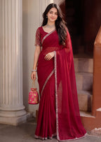 Scalloped Floral Elegant Rangoli Saree