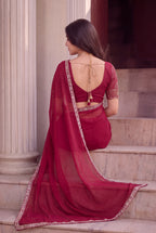 Scalloped Floral Elegant Rangoli Saree