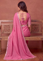 Designer NC Vichitra Embroidered Border Saree