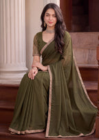 Scalloped Floral Elegant Rangoli Saree