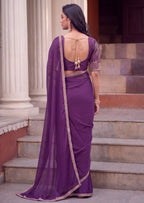 Floral Sequin Border Elegant Rangoli Saree