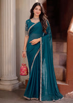 Scalloped Floral Elegant Rangoli Saree