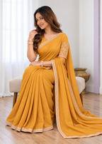 Premium Two-Tone NC Vichitra Beads Handwork Saree
