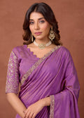 Designer NC Vichitra Embroidered Border Saree
