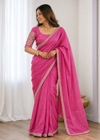 Premium Two-Tone NC Vichitra Beads Handwork Saree