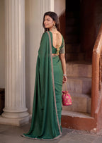 Floral Sequin Border Elegant Rangoli Saree