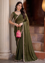 Scalloped Floral Elegant Rangoli Saree