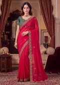 Elegant C-Pallu Two-Tone Fendy Chiffon Saree